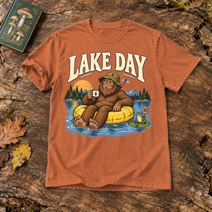 Lake Day Bigfoot Graphic Tee on Yam Premium Tee