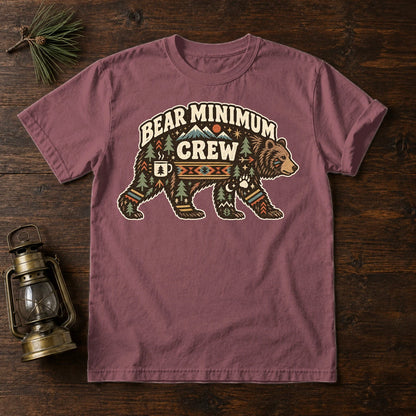 Bear Minimum Crew Graphic Tee on Brick Premium Tee