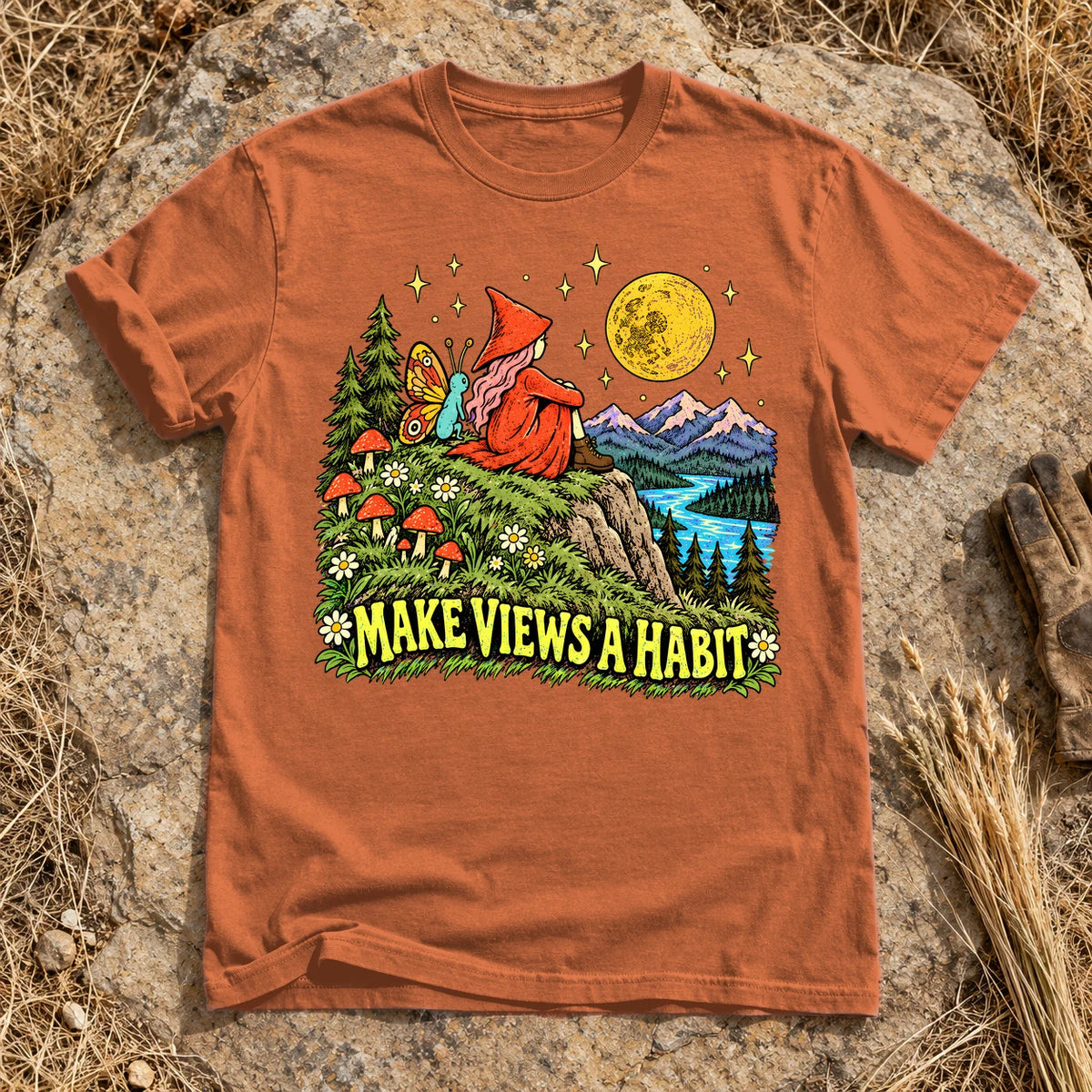 Make Views A Habit Vintage Graphic Tee on Yam Premium Tee