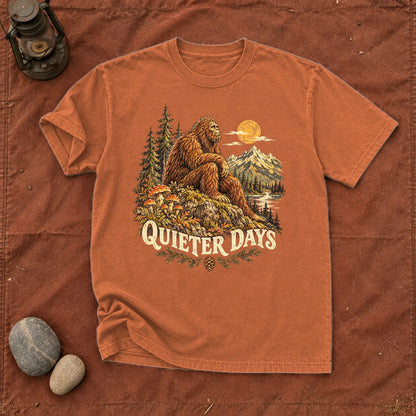 Quieter Days Bigfoot Graphic Tee on Yam Premium Tee