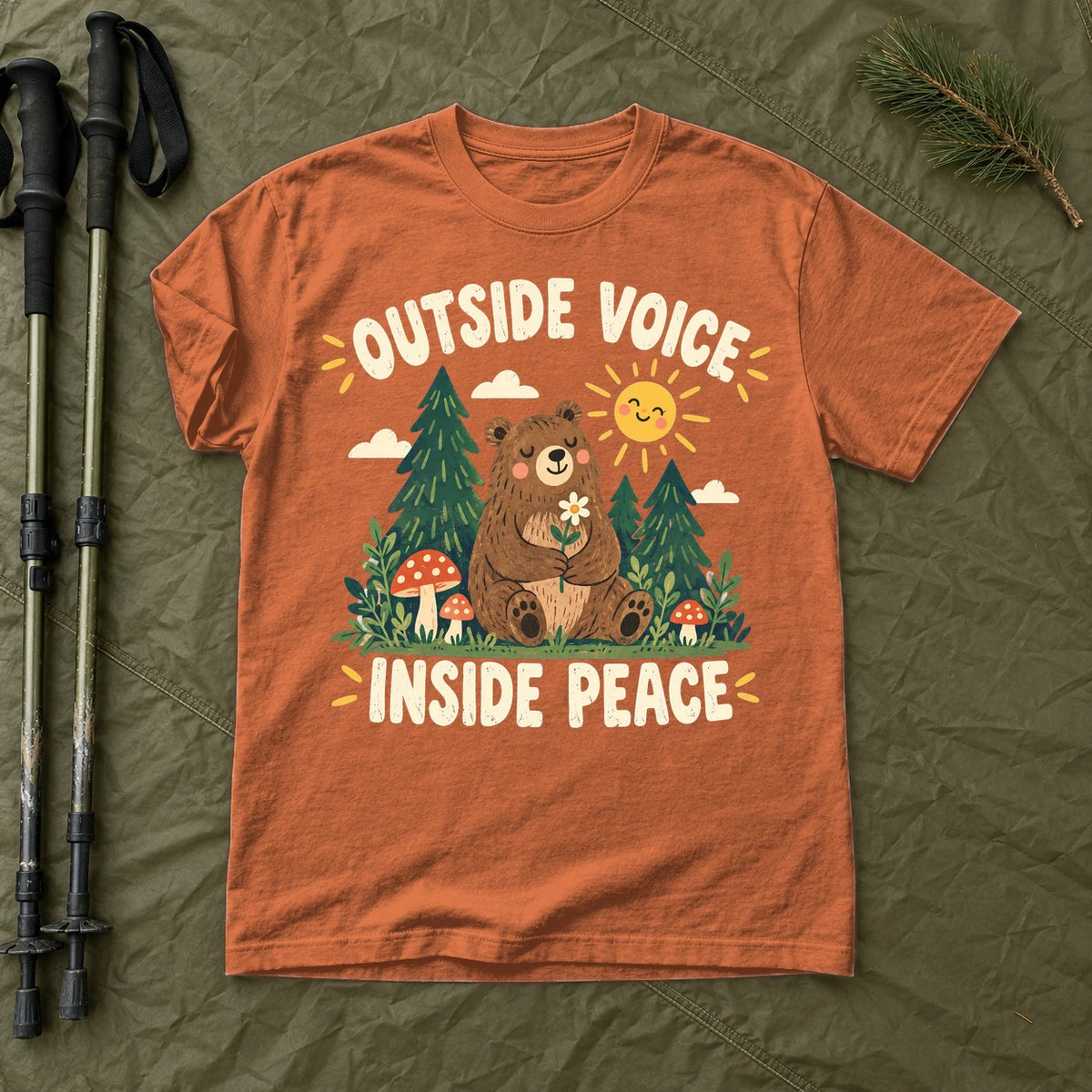 Outside Voice Inside Peace Graphic Tee on Yam Premium Tee
