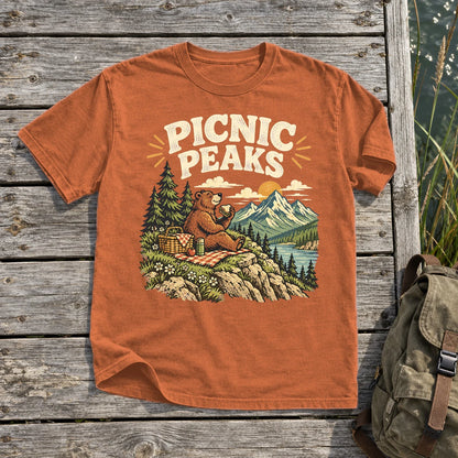 Picnic Peaks Bear Graphic Tee on Yam Premium Tee