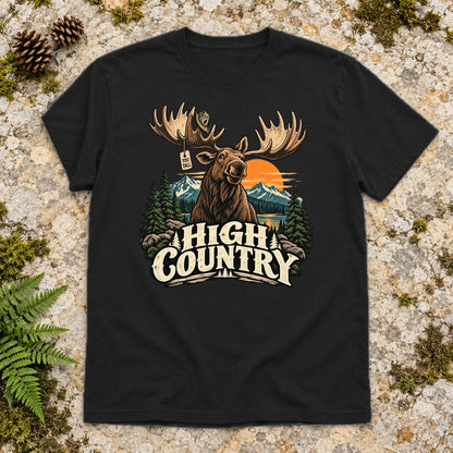 High Country 'Too Tall' Moose Graphic Tee on Black Everyday Soft Tee
