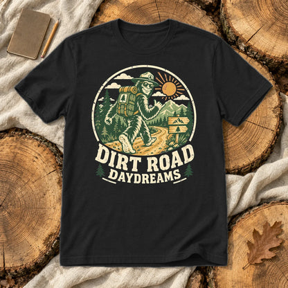 Dirt Road Daydreams Bigfoot Graphic Tee on Black Everyday Soft Tee