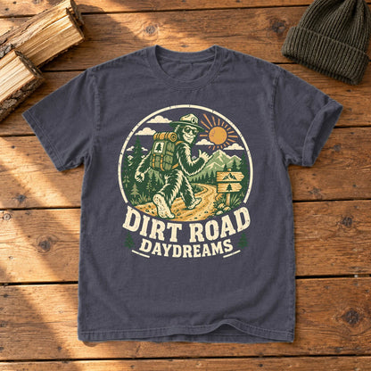 Dirt Road Daydreams Bigfoot Graphic Tee on Navy Premium Tee