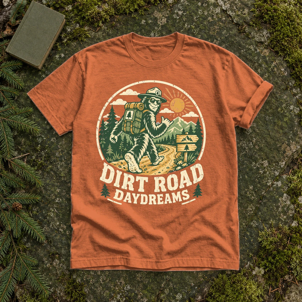 Dirt Road Daydreams Bigfoot Graphic Tee on Yam Premium Tee