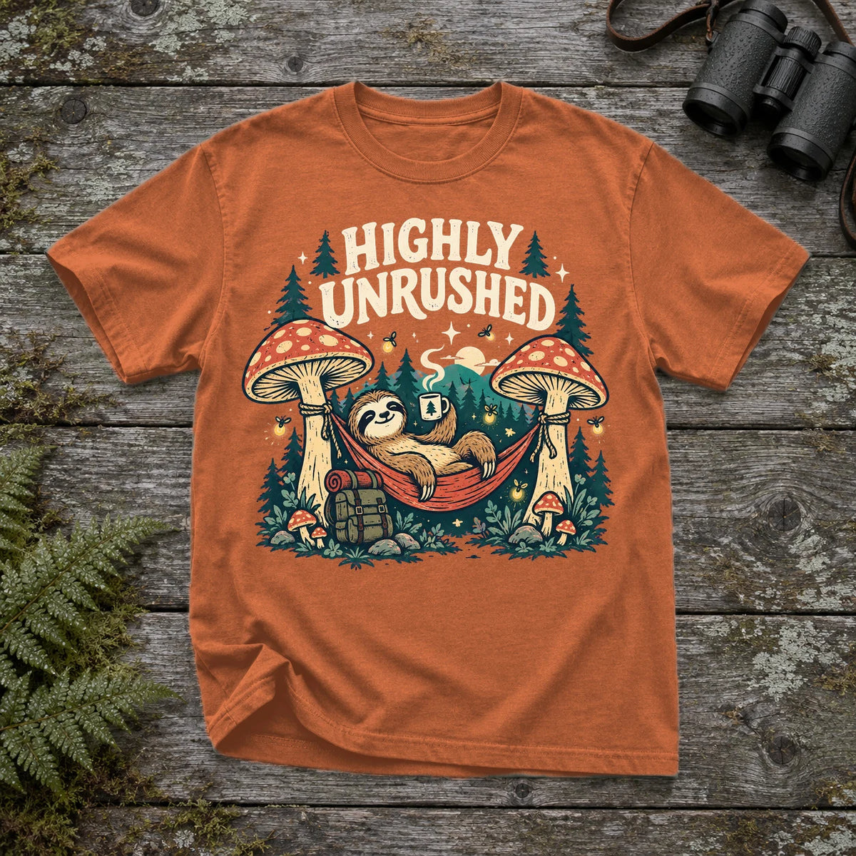 Highly Unrushed Sloth Graphic Tee on Yam Premium Tee
