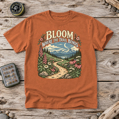 Bloom Where The Trail Bends Graphic Tee on Yam Premium Tee