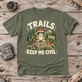 Trails Keep Me Civil Raccoon Graphic Tee