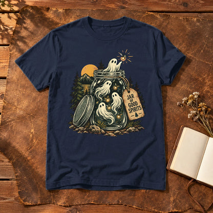 Jar of Good Spirits Graphic Tee on Navy Everyday Soft Tee