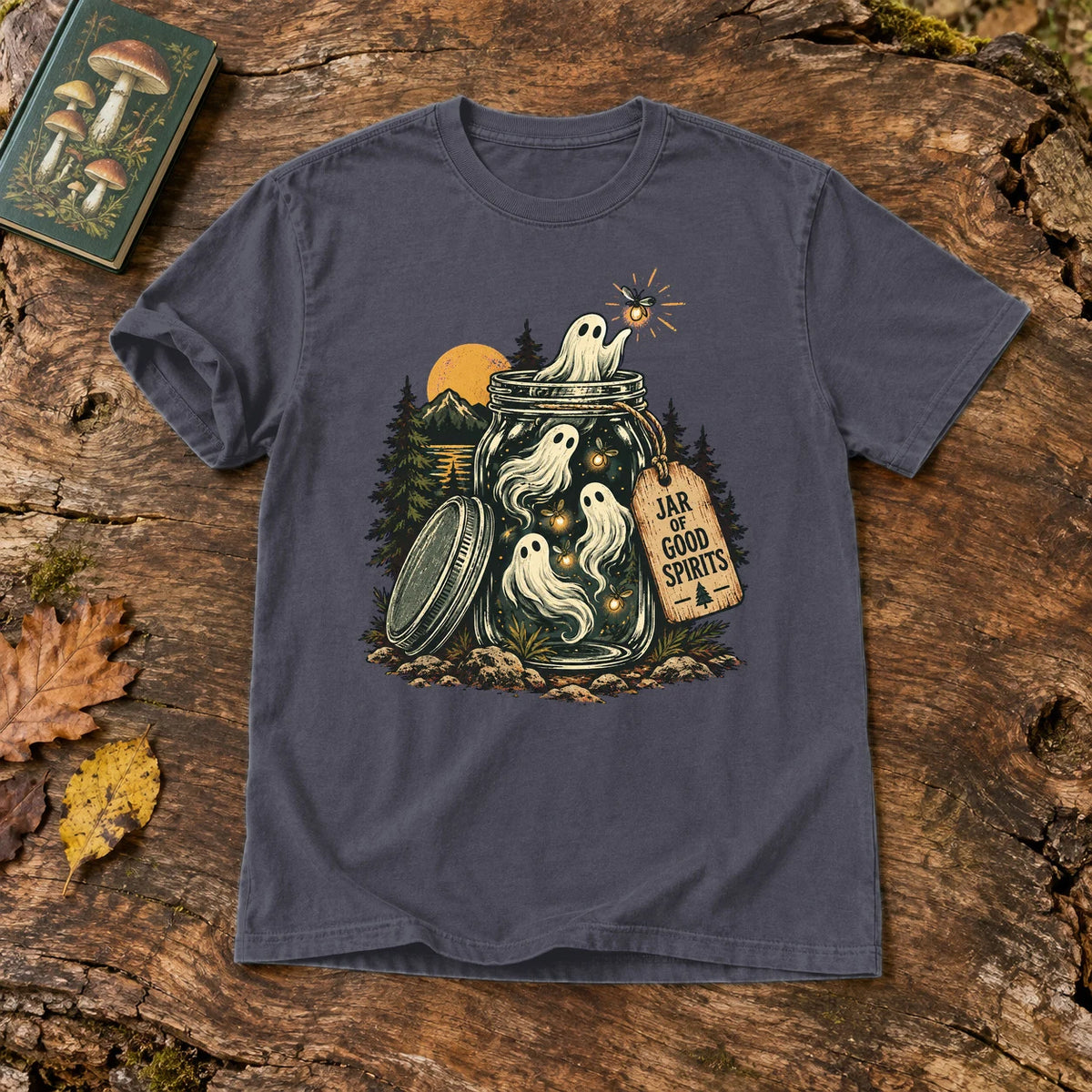 Jar of Good Spirits Graphic Tee on Navy Premium Tee