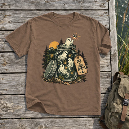 Jar of Good Spirits Graphic Tee on Espresso Premium Tee