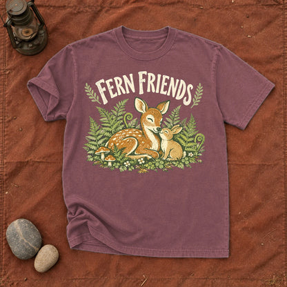Fern Friends Vintage Woodland Graphic Tee on Brick Premium Tee