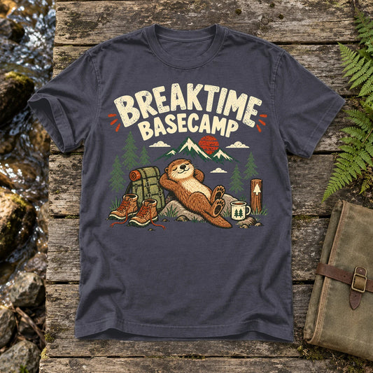 Breaktime Basecamp Otter Graphic Tee on Navy Premium Tee