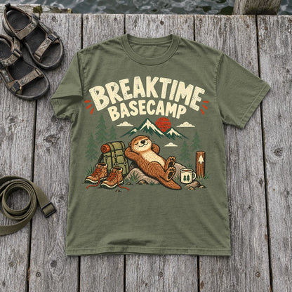 Breaktime Basecamp Otter Graphic Tee on Moss Premium Tee