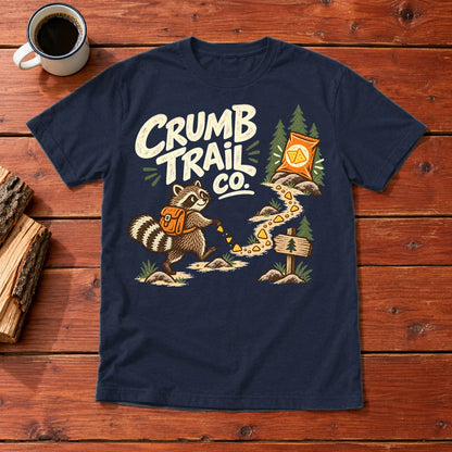 Crumb Trail Co. Raccoon Graphic Tee on Navy Everyday Soft Tee