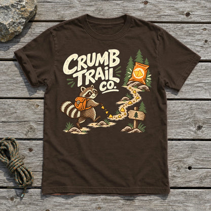 Crumb Trail Co. Raccoon Graphic Tee on Dark Chocolate Everyday Soft Tee