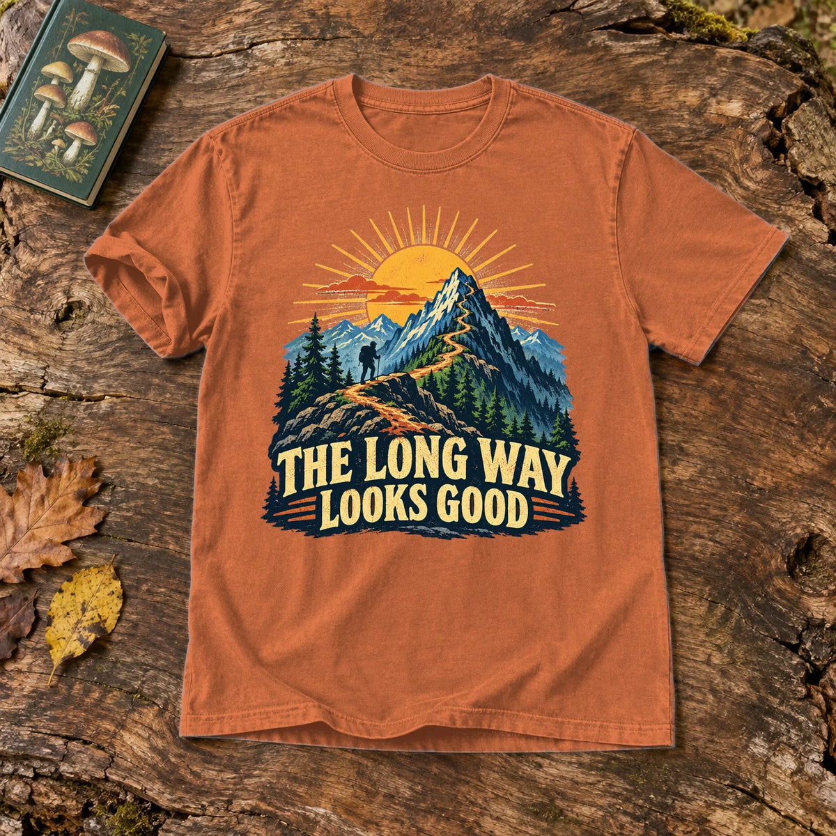 The Long Way Looks Good Graphic Tee on Yam Premium Tee