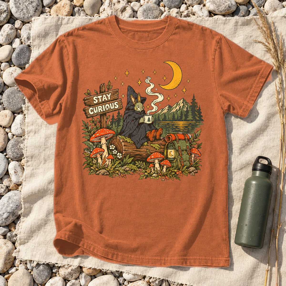Stay Curious Woodland Wanderer Graphic Tee on Yam Premium Tee