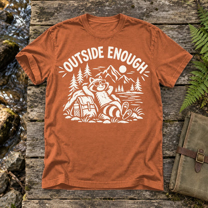 Outside Enough Raccoon Graphic Tee on Yam Premium Tee