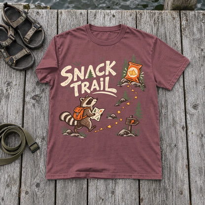 Snack Trail Raccoon Graphic Tee on Brick Premium Tee