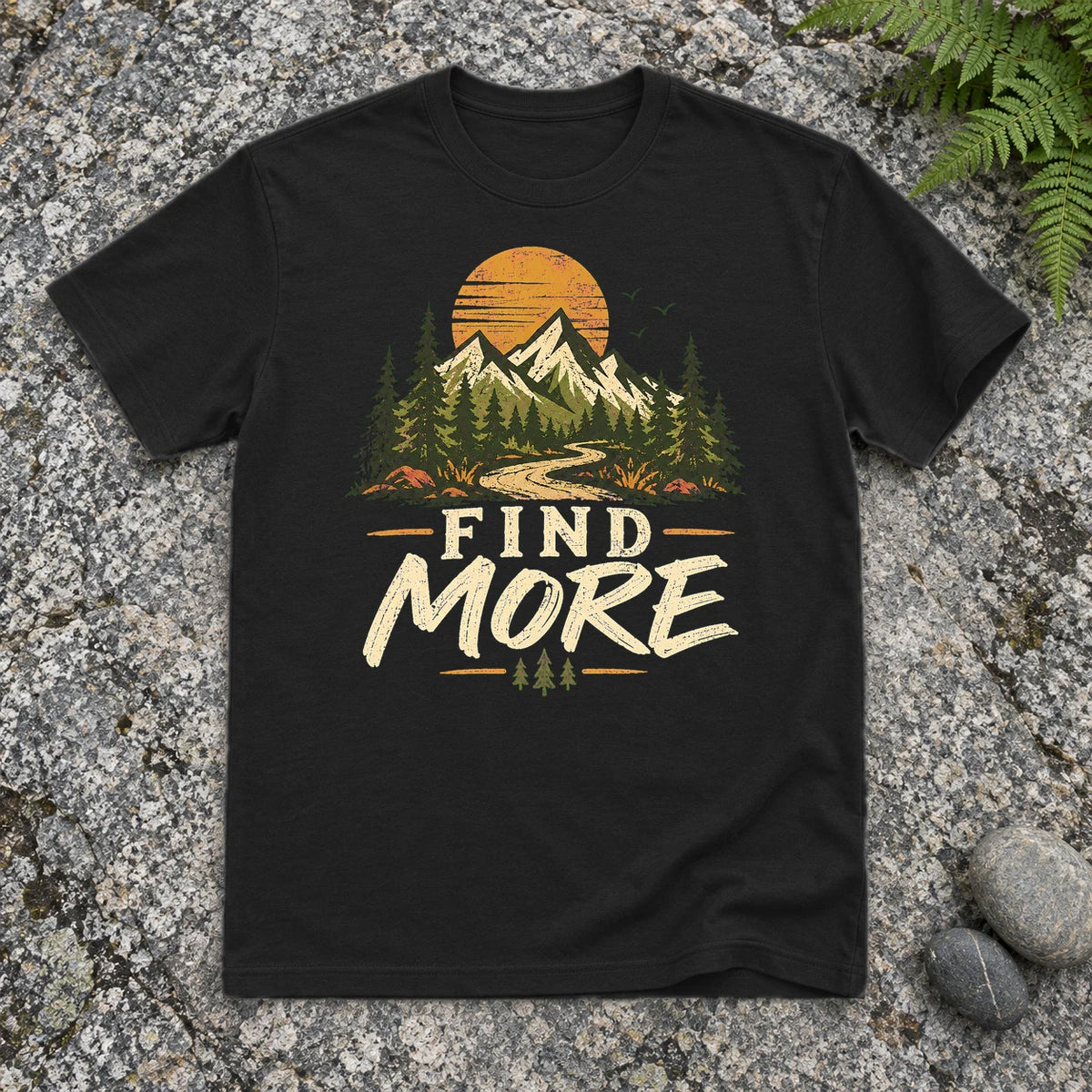 Find More Mountain Trail Graphic Tee on Black Everyday Soft Tee
