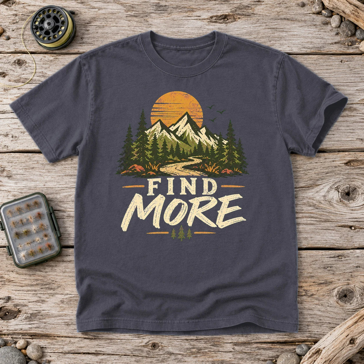 Find More Mountain Trail Graphic Tee on Navy Premium Tee