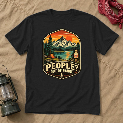 People Out of Range Vintage Graphic Tee on Black Everyday Soft Tee
