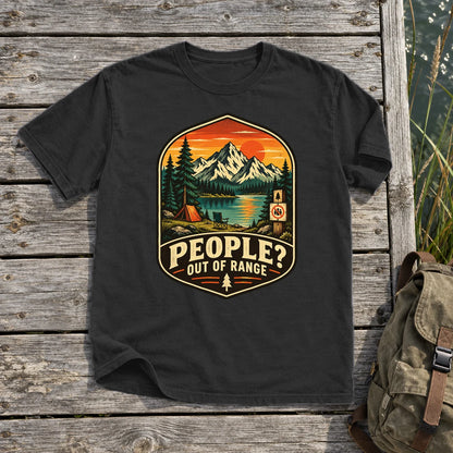 People Out of Range Vintage Graphic Tee on Black Premium Tee