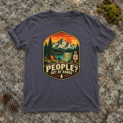 People Out of Range Vintage Graphic Tee on Navy Premium Tee