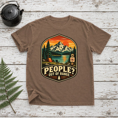 People Out of Range Vintage Graphic Tee on Espresso Premium Tee