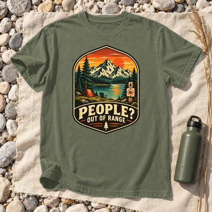People Out of Range Vintage Graphic Tee on Moss Premium Tee