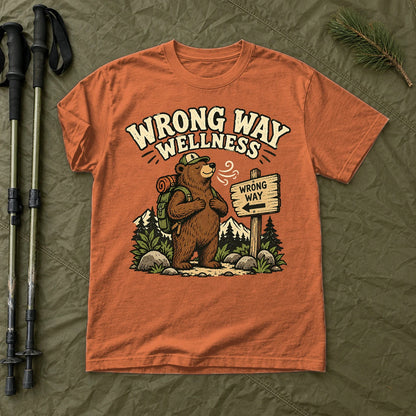 Wrong Way Wellness Graphic Tee on Yam Premium Tee