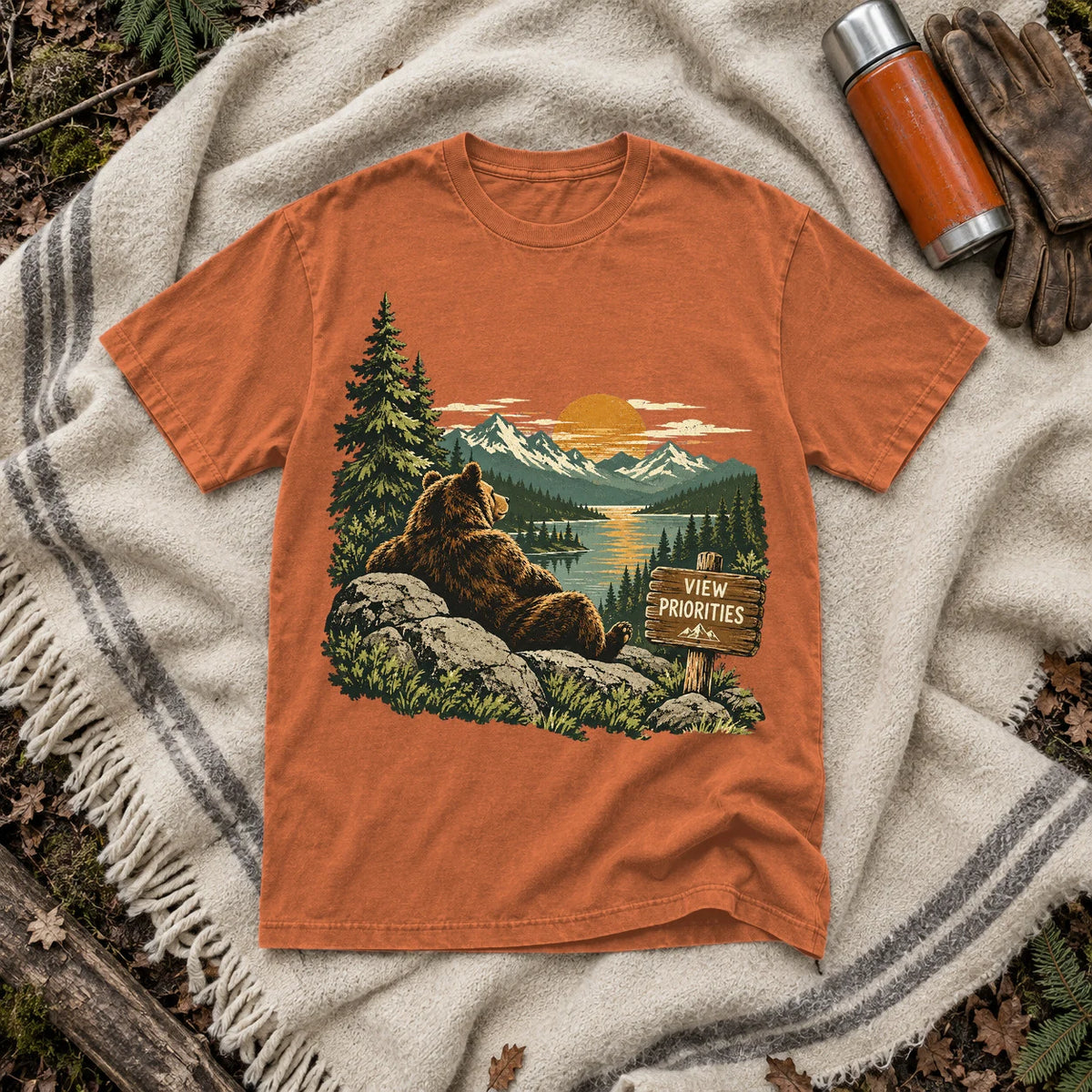 View Priorities Mountain Bear Graphic Tee on Yam Premium Tee