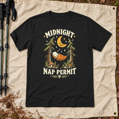Midnight Nap Permit Ghost Graphic Tee on Black Everyday Soft Tee