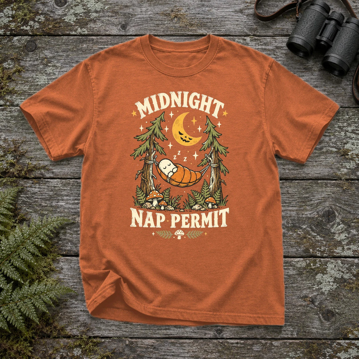 Midnight Nap Permit Ghost Graphic Tee on Yam Premium Tee