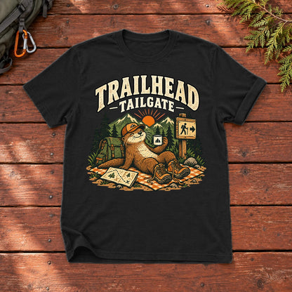 Trailhead Tailgate Otter Graphic Tee on Black Everyday Soft Tee