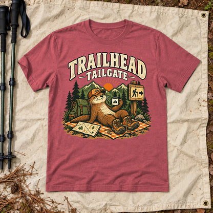 Trailhead Tailgate Otter Graphic Tee on Heather Red Everyday Soft Tee