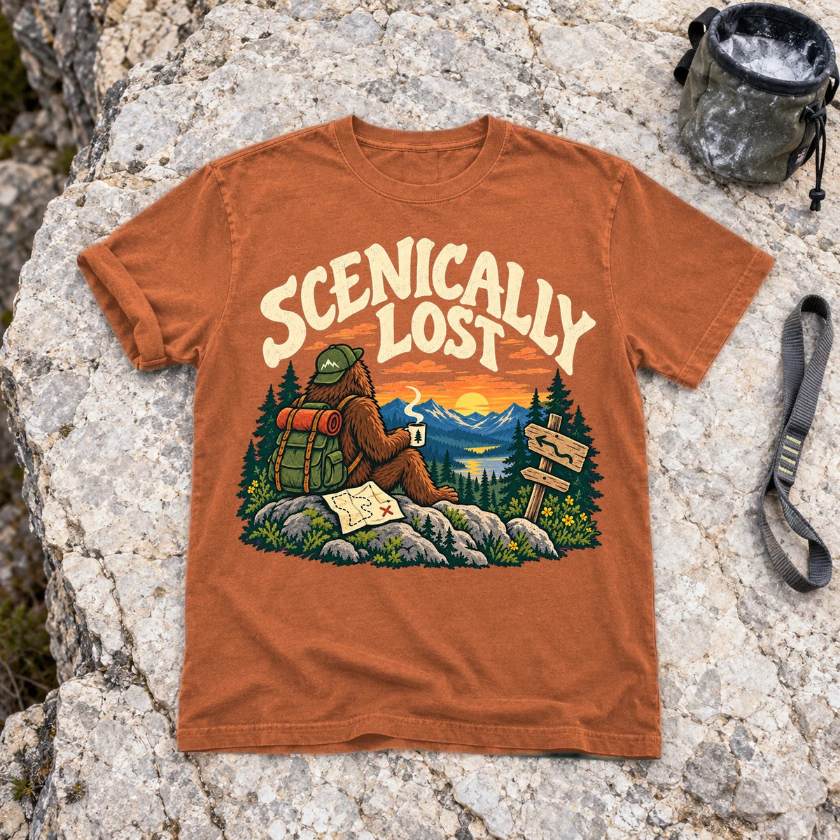 Scenically Lost Bigfoot Graphic Tee on Yam Premium Tee