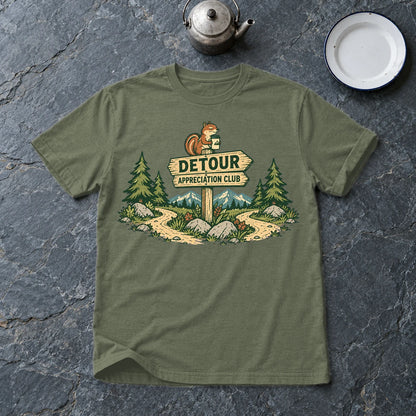 Detour Appreciation Club Graphic Tee on Military Green Everyday Soft Tee