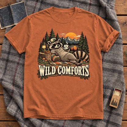 Wild Comforts Raccoon Graphic Tee on Yam Premium Tee