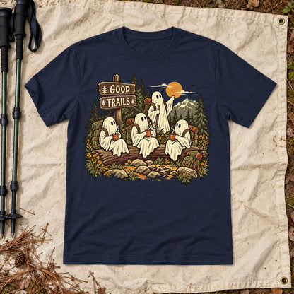 Good Trails Ghost Hikers Graphic Tee on Navy Everyday Soft Tee