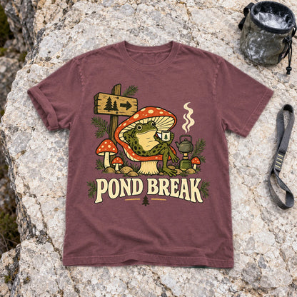 Pond Break Frog Graphic Tee on Brick Premium Tee