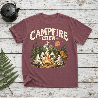 Campfire Crew Retro Ghost Graphic Tee on Brick Premium Tee