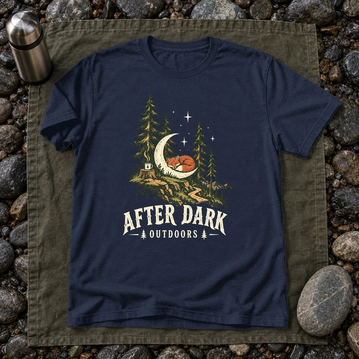 After Dark Outdoors Fox Graphic Tee on Navy Everyday Soft Tee