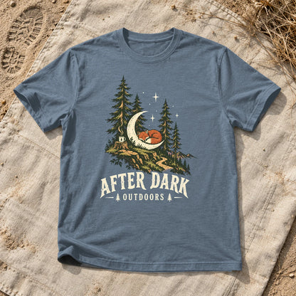 After Dark Outdoors Fox Graphic Tee on Heather Indigo Everyday Soft Tee
