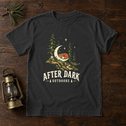 After Dark Outdoors Fox Graphic Tee on Black Premium Tee