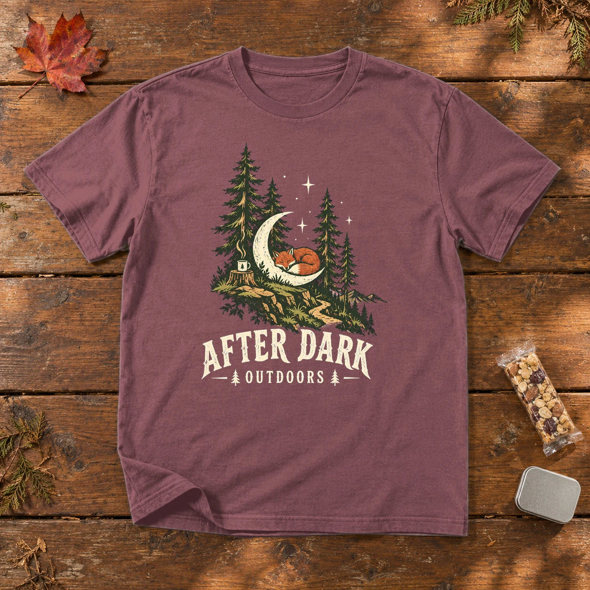 After Dark Outdoors Fox Graphic Tee on Brick Premium Tee