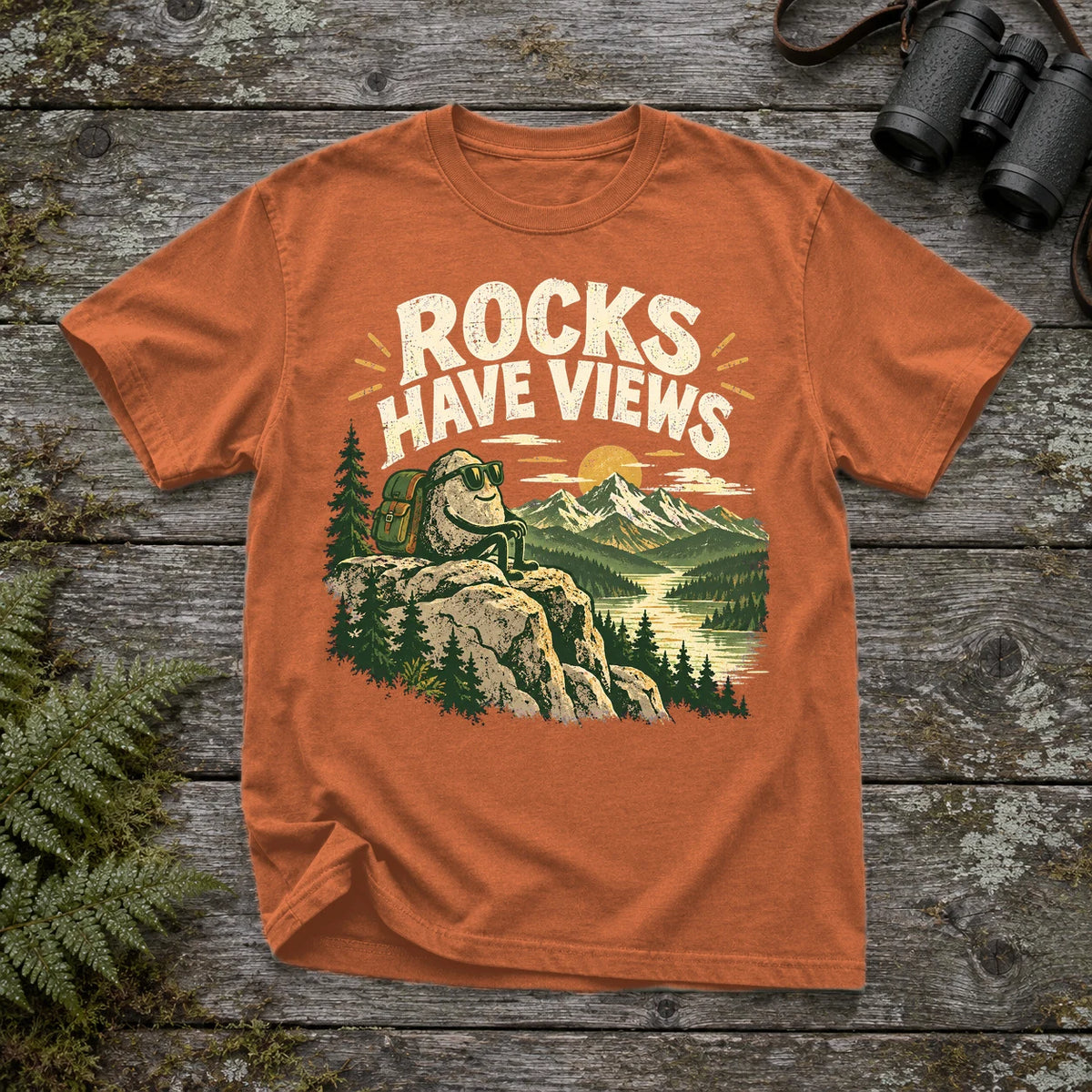 Rocks Have Views Vintage Hiking Graphic Tee on Yam Premium Tee