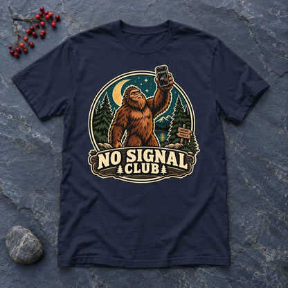 No Signal Club Bigfoot Graphic Tee on Navy Everyday Soft Tee